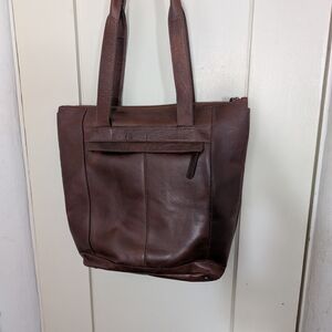 Elegant Brown Leather Tote Bag